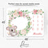 Baby Memory Blanket, Koala Cute Animal Flowers Newborn Baby Monthly Milestone Blanket for Girls Princess Baby Age Blanket, 48x40 Inch Nurse Receiv...