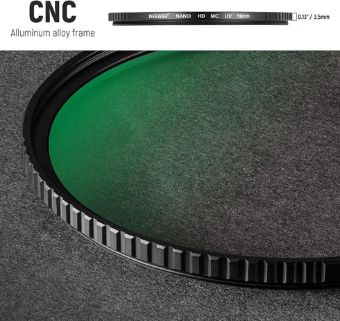 NEEWER 58mm MC UV Protection Filter 24 Layer Multi Resistant Nano Coatings/HD Optical Glass/Water Repellent/Scratch Resistant/Aluminum Alloy Ultra...