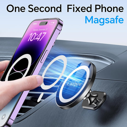 ?2-Pack?for iPhone MagSafe Car Mount?Stronger Magnets?Magnetic Phone Holder for Car Dash?All Metal ?MagSafe Accessories Fit iPhone 15, 14,13,12,Pr...