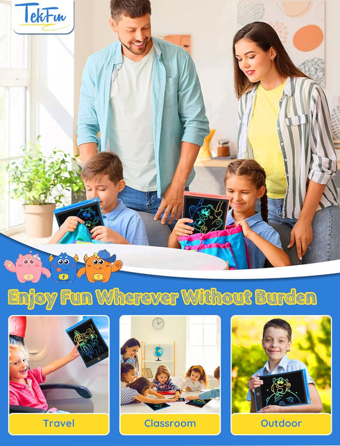TEKFUN Kids Toys,10in 2 Pack LCD Writing Tablet Coloring Doodle Drawing Board Pad for Kids with Stylus, Car Trip Educational Toys Easter Toys Birt...