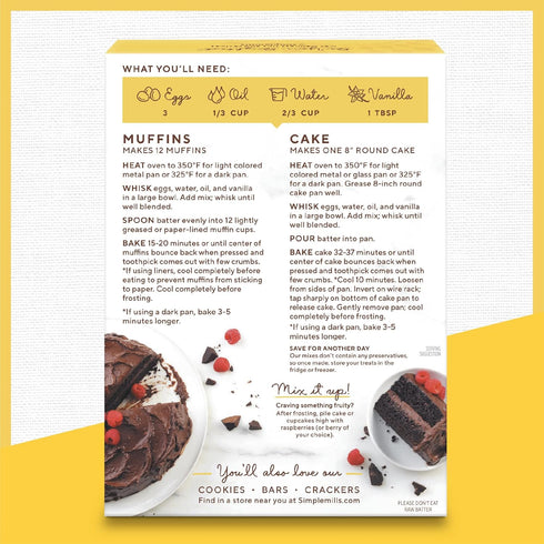 Simple Mills Almond Flour Baking Mix, Chocolate Muffin & Cake Mix - Gluten Free, Plant Based, Paleo Friendly, 11.2 Ounce (Pack of 1)...