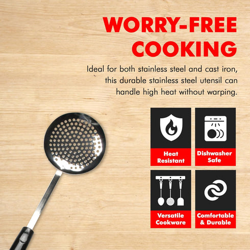 Chef Craft Select Sturdy Skimmer, 13.25 inch, Stainless Steel...