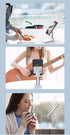 Adjustable Cell Phone Stands for Desk, Aluminum Folding Phone Holder with Stable Base and Charging Port for 4-12.9 Inches Smart Phone, Tablet (Bla...