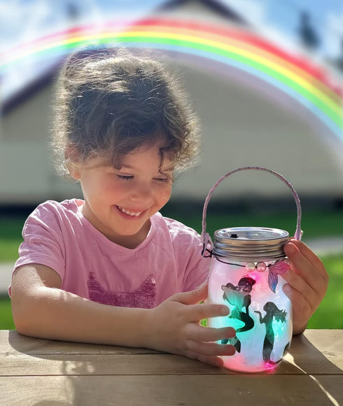 Mermaid Toy Lantern Night Light Craft Kit, Birthday Gifts for Kids, DIY Mermaids Arts and Crafts, Gift for Girls Ages 3 4 5 6 7 8-12 Years, Stem T...