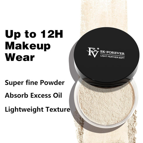 FV Baking Powder, Lightweight Loose Smooth Ivory Setting Powder Highlighter Poreless Longwearing Matte Waterproof Oil Absorb Makeup Powder for Set...