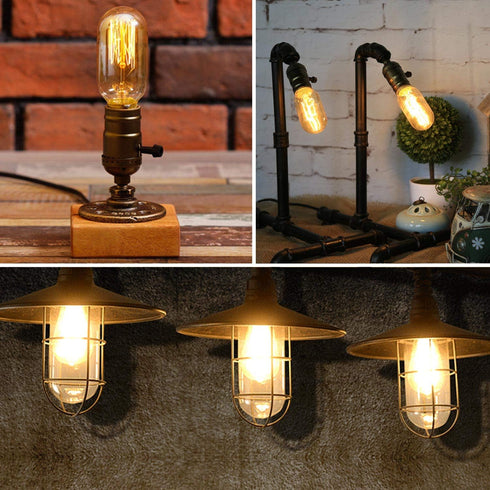OMAYKEY 2W LED Tubular Bulb 25W Equivalent 250 Lumen, 2700K Warm White E26 Base, Antique Edison T45 Tube Clear Glass Dimmable LED Filament Bulbs, ...