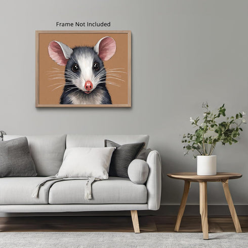 Posterizer 1 pcs- Portrait of a possum with pastel orange background-Art for Animal Lovers- Gift for Men Women Entrepreneur Teens-Decor for Home &...