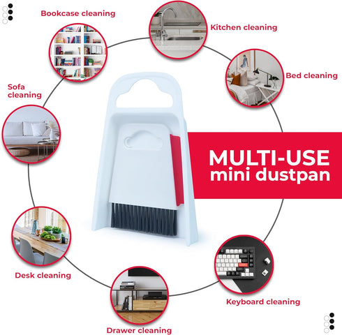Small Broom and Dustpan Set - Compact Mini Broom with Dustpan Combo for Home, Camping, and Travel-Ideal for Small Spaces - Whisk Broom and Dust Pa...