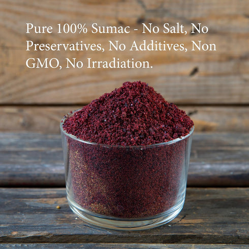 The Spice Way - Pure 100% Sumac, No Salt, no GMO, no Irradiation, Spice Seasoning Powder 8 oz (resealable bag) (Sumak)...