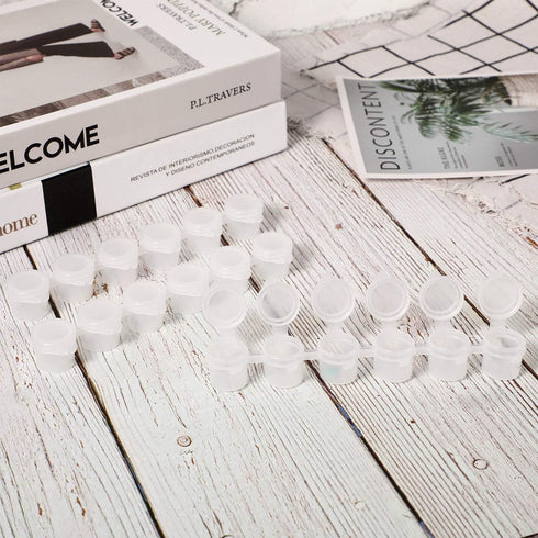 24 Strips 144 Pots Empty Paint Pots Strips Mini Acrylic Paint Storage Container with Lid Painting Arts Crafts Supplies for Classrooms Schools Pain...