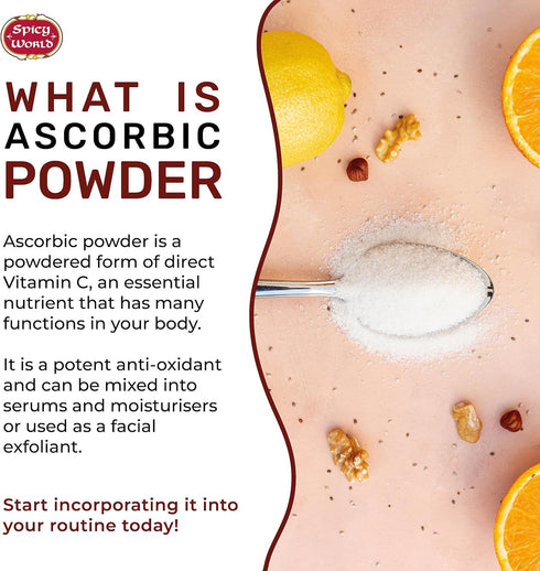 Spicy World Ascorbic Acid Vitamin C Powder 1 LB - Dietary Supplement, Pure VIT C Powder USP...