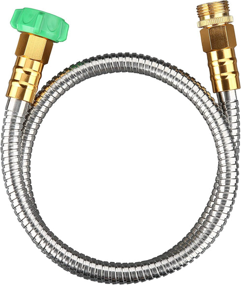 304 Stainless Steel Metal Garden Hose Connector 5 Feet Short Garden Water Hose Extension Extender, Drinking Water Hose Lead and BPA Free...