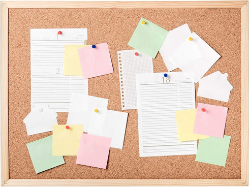 Aodaer Pack of 2 Cork Board Bulletin Board Notice Pin Board Square Pin Board Wall Mounted Cork Board for Office Home and School, 15.7 x 12 Inches,...