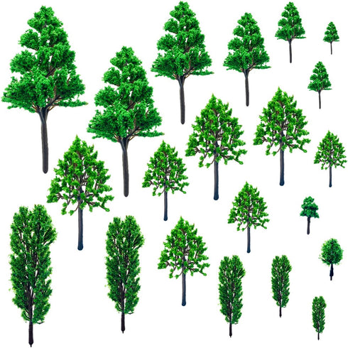 21 Pieces Mixed Model Trees,1.18-5.51 inch Model Train Scenery Architecture Trees Fake Trees for DIY Crafts, Building Model, Projects, Woodland wi...