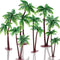 Jovitec 16 Pieces Plastic Palm Tree Cake Topper Small Green Palm Coconut Tree Cake Decorations 5.5 Inch Hawaiian Tropical Cupcake Topper...