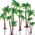 Jovitec 16 Pieces Plastic Palm Tree Cake Topper Small Green Palm Coconut Tree Cake Decorations 5.5 Inch Hawaiian Tropical Cupcake Topper...