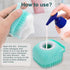 JASLAH 3 Sets with Comb, Pet Grooming Bath Brush Soft Silicone Bristle for Long Short Haired Dogs and Cats Shower, Bath Brush Soothing Massage Rub...