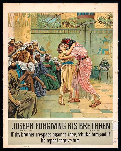 Posterizer 1 pcs-Joseph forgiving his brethren poster-Religious Posters-Gifts for Christians -Decor for Church, Sunday School Classroom- unframed ...
