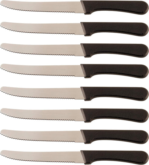 Steak Knives Serrated Set, Restaurant Quality, Stainless Steel, 4.25-Inch, Rounded Tip, Set of 12 (12)...