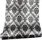 Yifely Retro Black Damask Furniture Paper Self-Adhesive Shelf Liner Light Grey Table Dresser Decor Sticker 17.7 Inch by 9.8 Feet...