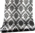 Yifely Retro Black Damask Furniture Paper Self-Adhesive Shelf Liner Light Grey Table Dresser Decor Sticker 17.7 Inch by 9.8 Feet...