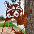 Garden Outdoor Decoration Rusty Metal Wall Art Corten Steel Raccoon Stake Animal Yard Decor Handmade Silhouettes Steel Metal for Yard Lawn Trees F...