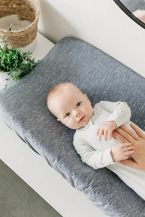 Premium Knit Changing Pad Cover by Copper Pearl: Soft, Stylish, and Universal Fit for All Standard Diaper Changing Pads, Trendy Design Changing Pa...