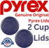 Pyrex 7200-PC 2 Cup Dark Blue Round Storage Lids - Original Genuine Pyrex Lids - 2 Pack...