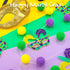 3 Pieces Pom Pom Garlands Mardi Gras Garlands Pompom Ball Banners Gold Purple Green Felt Ball Banners Mardi Gras Hanging Pom Pom Decorations for M...