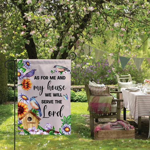 As For Me And My House Garden Flag As For Me And My House We Will Serve The Lord Garden Flag Christian Gift Decorations Yard Farmhouse Garden Flag...