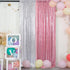 DUOBAO Sequin Backdrop 2FTx7FT Pink Gold Glitter Backdrop Curtain Fuchsia Pink Sequence Back Drop Photography Backdrop for Wedding Birthday Baby S...