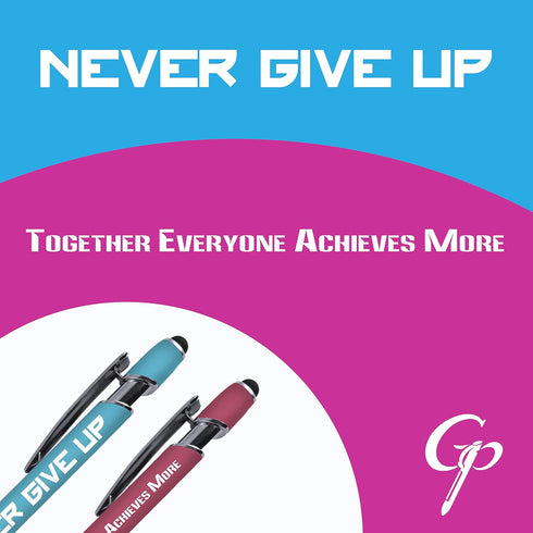 Team Building and Employee Appreciation Pen Sets with Soft Touch Coated Metal and Stylus 6 pack 36094......