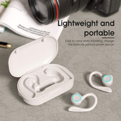 APEKX True Wireless Earphones with Charging Case IPX 7 Waterproof Over Ear Bluetooth Headphones Built-in Mic Deep Bass Headset for Sport Running -...