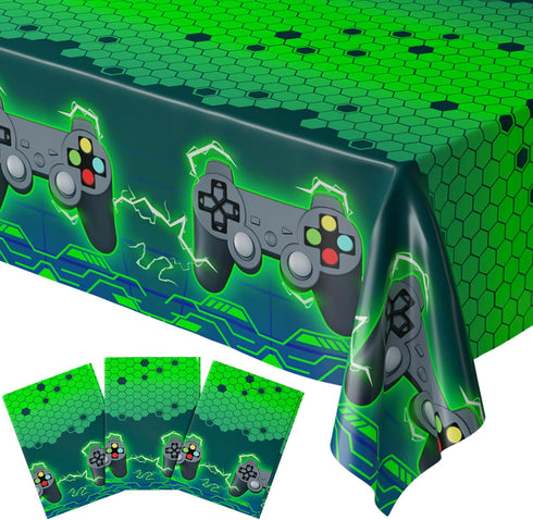 Blue Orchards Video Game Table Cover (Neon Green) - Pack of 3-54"x108" XL - Gamer Party Supplies, Gamer Themed Decorations, Party Decorations for ...