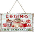 Christmas Hot Cocoa Bar Decor Hanging Wood Wall Sign - Wall Hanging House Decor w/Christmas Wall Art Design - Home Decor Art Accessories - Twisted...