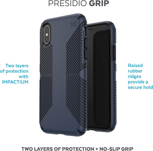 Speck Products Presidio Grip iPhone Xs/iPhone X Case, Eclipse Blue/Carbon Black...