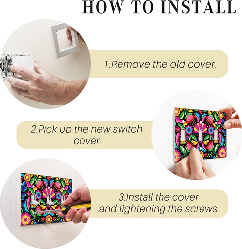 Mexico Light Switch Cover Decorative Triple Gang Toggle Light Switch Plate Talavera Light Switch Plate Mexican Wall Decor Decorative Wall Plates f...