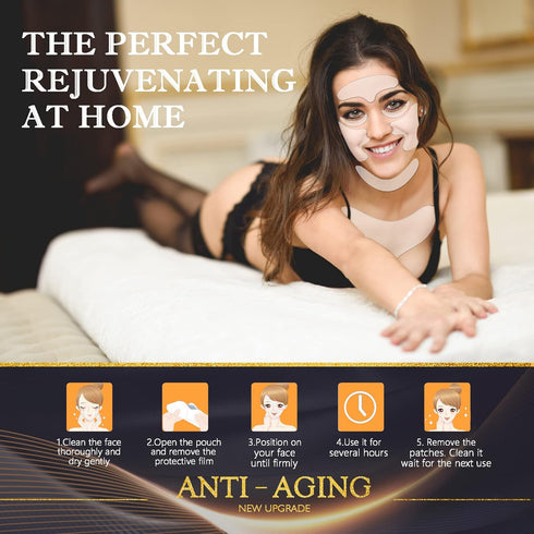 Face & Forehead Wrinkle Patches, Anti Wrinkle Silicone Facial Patches Overnight to Reduce Fine Wrinkles, Frown, Cheek, Neck & Chest Lines, Reusabl...