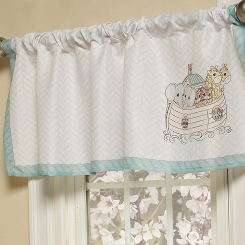 EVERYDAY KIDS Precious Moments Noah’s Ark Window Valance for Toddler and Baby Boys Animal Image of Giraffes, Tigers and Elephants on The Ark with ...