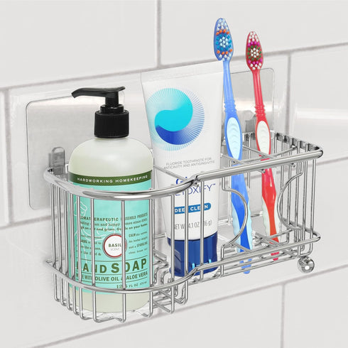 Simple Houseware Stainless Steel 6 Slots Toothbrush Holder Adhesive Wall Organizer, Chrome...