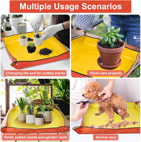 Repotting Mat for Indoor Plants, Thickened Waterproof Potting Mat, 39.4"X29.5" Planting Mat, Large Plant Repotting Mat, Plant Tray Gardening Mat w...