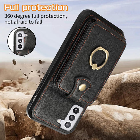 Asuwish Phone Case for Samsung Galaxy S22 Plus S22+ 5G Wallet Cell Cover with Screen Protector and Crossbody Strap Ring Stand RFID Credit Card Hol...