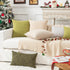 Kevin Textile Decorative Toss Pillow Case Star Faux Linen Cushion Cover for Chair, 12x20-inch (30x50cm), 2 Packs, Light Beige...