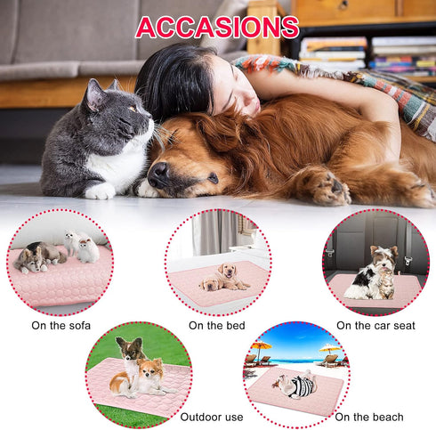 Pet Dog Cooling Bed Mats,Self Cooling Pet Dog Cool Mat Pads for Dogs Cats Indoor and Outdoor (X-Large(28x40 inch), Pink)...