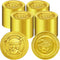 100 Pieces Pirate Gold Coins Set - Plastic Play Fake Golden Coin Bulk for Kids, Pirate Themed Treasure Hunt Toys Party Favors, St. Patrick's Day D...