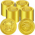 100 Pieces Pirate Gold Coins Set - Plastic Play Fake Golden Coin Bulk for Kids, Pirate Themed Treasure Hunt Toys Party Favors, St. Patrick's Day D...