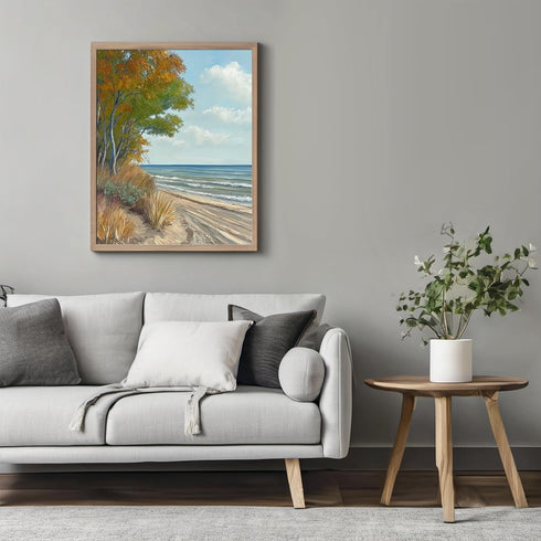 Posterizer 1 pcs-coastal landscape in classic oil painting style 3-Collectibles & Fine Art-Landscape & Nature Art-Gift for Men Women Teens- unfram...