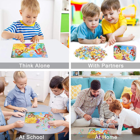 LELEMON Puzzles for Kids Ages 4-8,60 Piece Puzzles for Kids Ages 4-6,Children Jigsaw Puzzles Kids Puzzles in a Metal Box,Educational Learning Puzz...