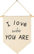 I Love Who You Are-Wedding Flag Gift-I Love You Wall Art - Home Decor -Valentine's Day Gift-Canvas Hanging Pennant Flag Banner Wall Sign Decor...