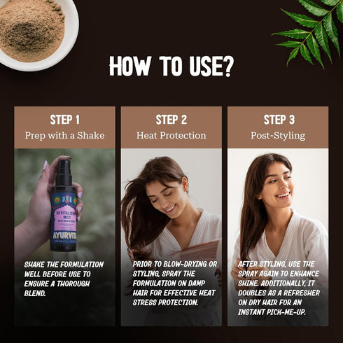 Hair Mist – Revitalizing & Volumizing Hair Care Mist – Frizz Control Detangling Heat Protectant Spray – Maka For Hair Growth - Neem To Prevent Dry...
